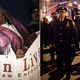 Demonstrator Fatimah Shakur at Kimani Gray protest, March 13; NYPD patrol at protest (Allison Joyce/Getty Images)